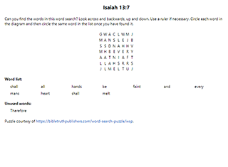 Isaiah 14:7 Word Search Puzzle