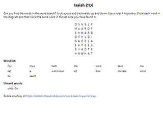 Isaiah 21:6 Word Search Puzzle