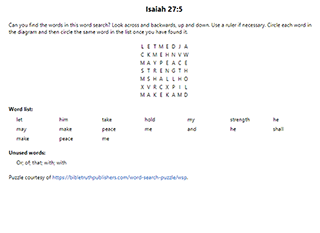 Isaiah 27:5 Word Search Puzzle