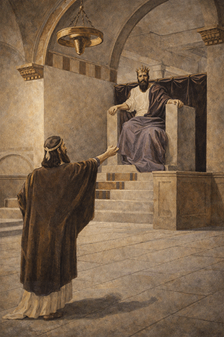 Jeremiah tells the king he shall be taken