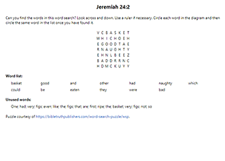 Jeremiah 24:2 Word Search Puzzle