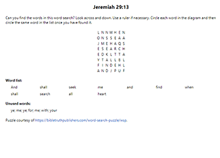 Jeremiah 30:22 Word Search Puzzle
