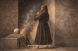 The Priests shall not go into the holy place