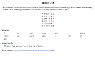 Ezekiel 5:14 Word Search Puzzle