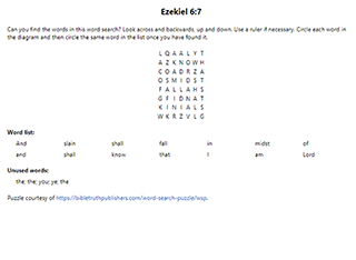 Ezekiel 6:7 Word Search Puzzle
