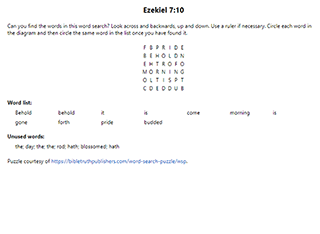 Ezekiel 7:10 Word Search Puzzle