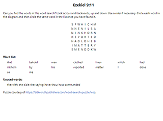 Ezekiel 9:11 Word Search Puzzle