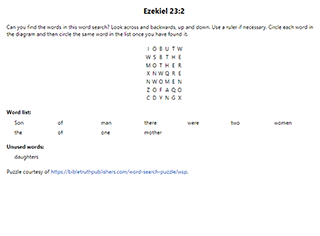 Ezekiel 23:2 Word Search Puzzle