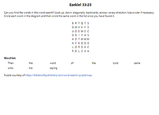 Ezekiel 33:23 Word Search Puzzle