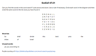 Ezekiel 47:21 Word Search Puzzle