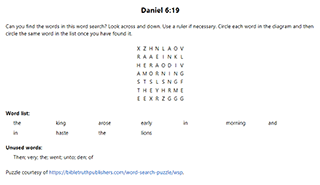 Daniel 6:19 Word Search Puzzle