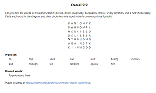 Daniel 9:9 Word Search Puzzle