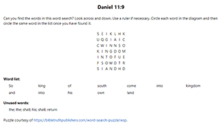 Daniel 11:9 Word Search Puzzle