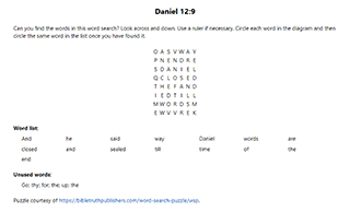 Daniel 12:9 Word Search Puzzle