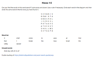 Hosea 1:5 Word Search Puzzle