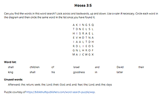 Hosea 3:5 Word Search Puzzle