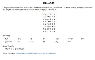 Hosea 12:6 Word Search Puzzle