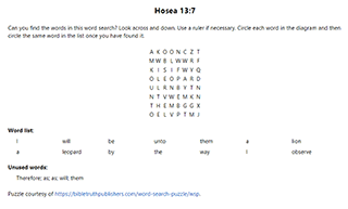 Hosea 13:7 Word Search Puzzle