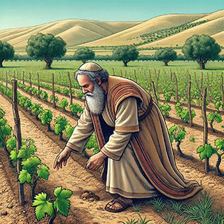 Noah planting a vineyard