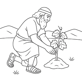 Noah planting a vineyard