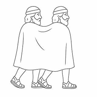 Shem and Japath covering Noah