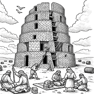 Tower of Babel being built