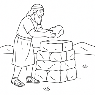 Abram building a altar