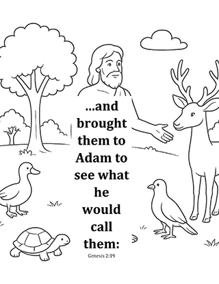Adam naming the animals