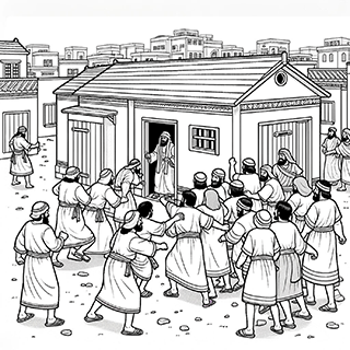 Men of Sodom around Lot's house