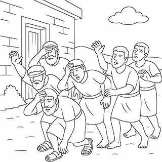 Men smote with blindness