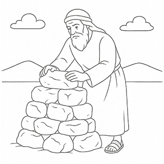 Noah building an altar