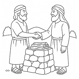 Abimelch and Isaac making a covenant