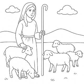 Rachel with her sheep