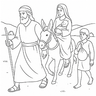 Jacob and his family fleeing from Laban