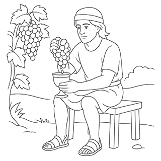 Cupbearer pressing grapes