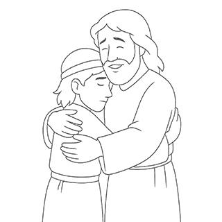Joseph embracing Benjamin