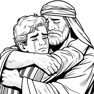 Joseph embracing Benjamin