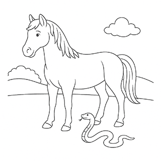 Horse and a adder