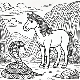 Horse and a adder