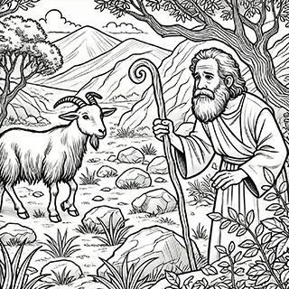 Moses seeking a goat