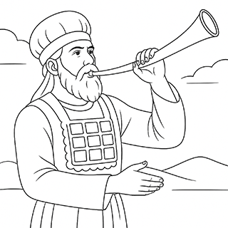 Priest Blowing the Trumpet
