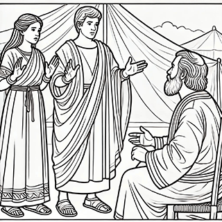 Miriam and Aaron speaking against Moses