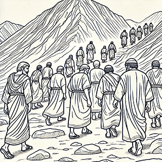 Israelites going up the mount