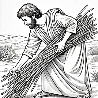 Man gathering sticks on the Sabbath