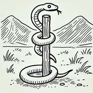 Serpent on a pole