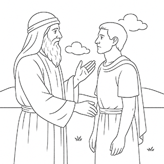 Moses giving Joshua a charge