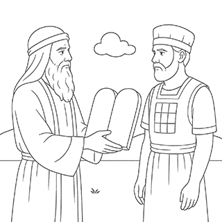 Moses giving the law to the priests