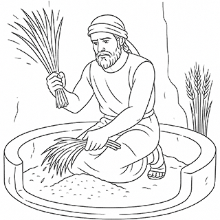 Gideon Threshing Wheat