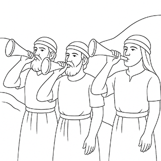 Men Blowing the Trumpets