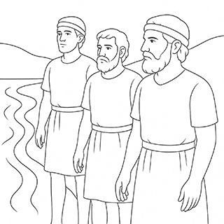 Men Standing by a River